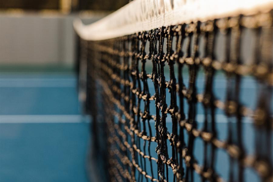 close up of a tennis net